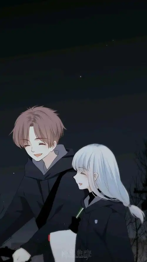 动漫人物情侣插画高清手机壁纸