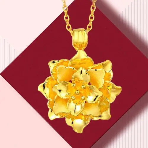 周大福【旗舰店】繁花盛放花形足金黄金吊坠