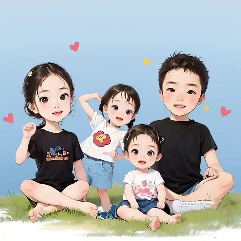 亲子头像93一家四口两个女儿头像来喽 我的首页免费娶图,原创头像