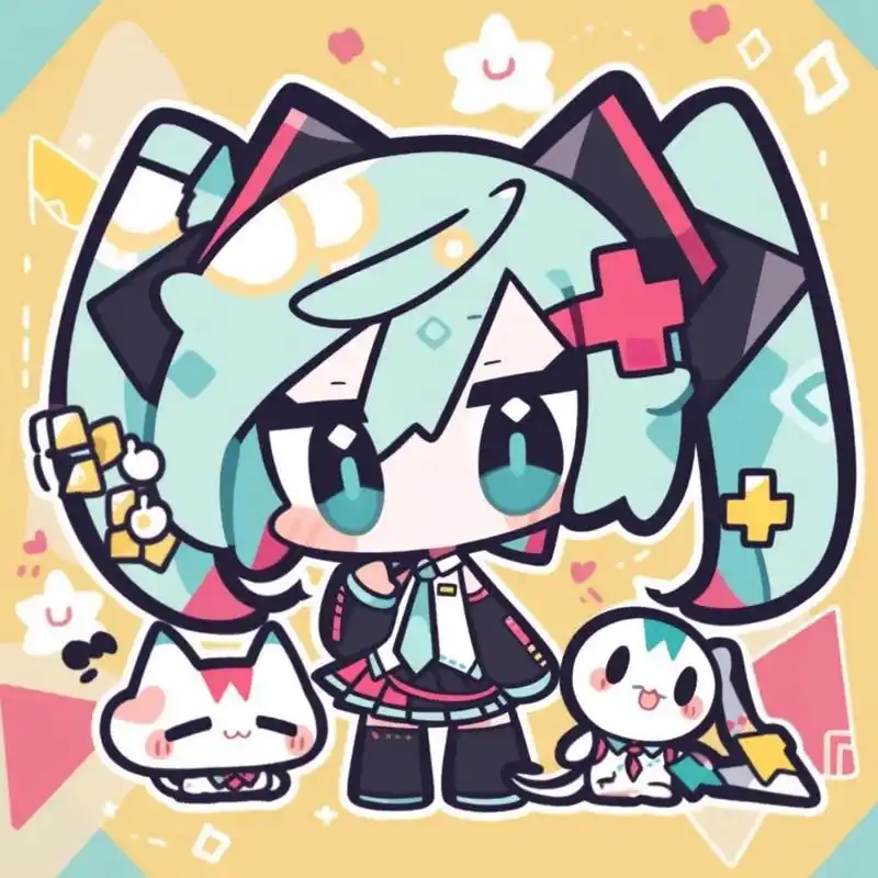hatsune miku初音未来q版 可爱初音分享,关注我每天都有新的miku~#ai
