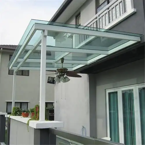 商业入口店2毫米pc板铝支撑雨棚