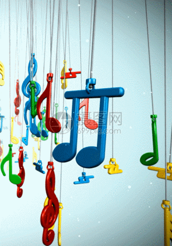 可爱悬挂的音符h5动态背景动图图片-正版gif素材401032397-摄图网