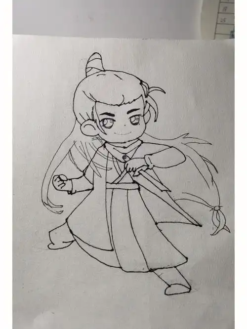 刘宇宁新鲜出炉的白愁飞手绘