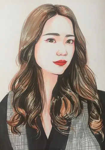 马克笔肖像插画