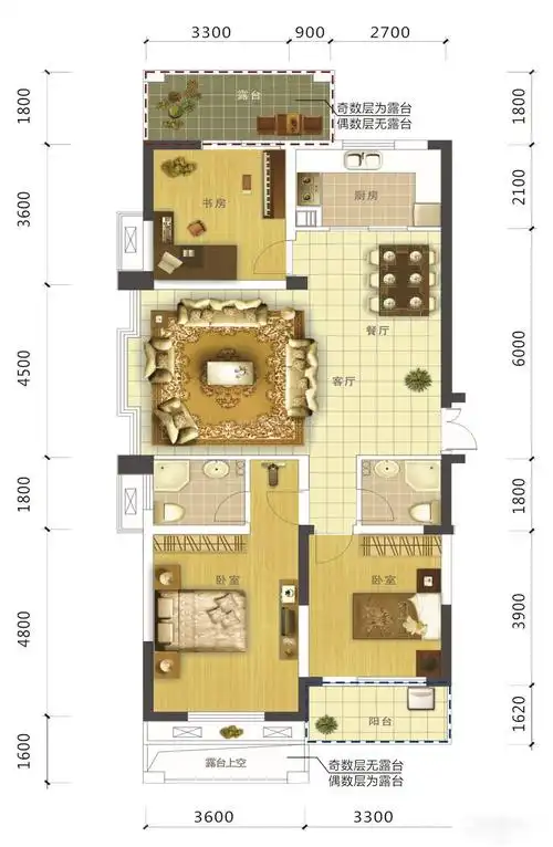 三明田园风格200平米设计方案 五室两厅户型图大全_装信通网