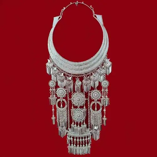 新款银饰品苗侗瑶族项圈民族服装配饰项链节日婚庆项链