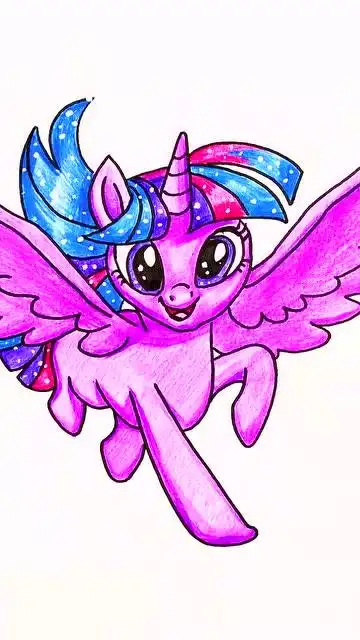 画一匹飞翔的紫悦公主!喜欢吗