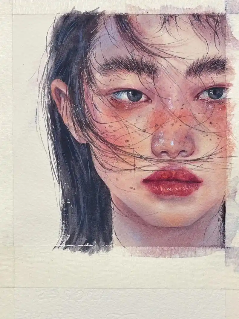 水彩人物(附步骤)没有文案91 喜欢这首歌#人物肖像 #画画 - 抖音