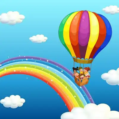 梦幻七色彩虹热气球