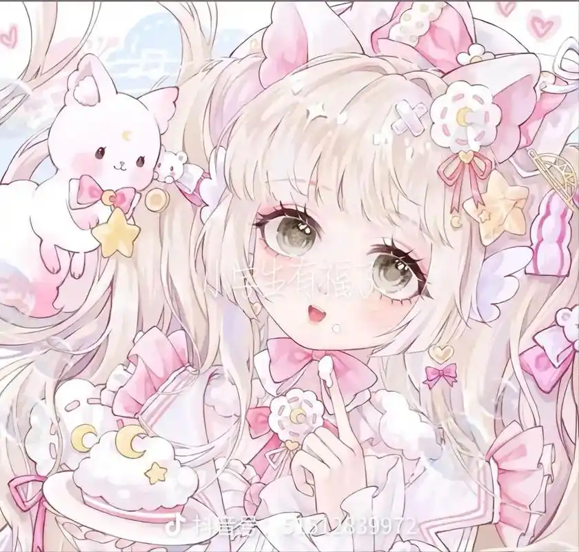 动漫少女 #神仙头像 #可爱头像女卡通呆萌 #水蜜桃味女孩 - 抖音