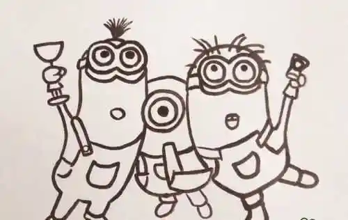 彩色小黄人三兄弟简笔画怎么画 最萌小黄人简笔画步骤教程