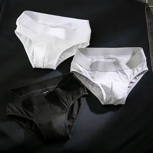 suntek男士内裤男棉三角裤透气男生运动中腰青年底裤衩u凸裤头