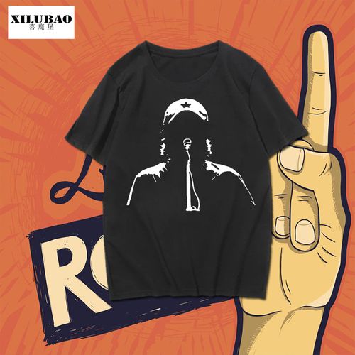 音乐节摇滚t恤摇滚乐队演出服装男歌手崔健休闲时尚印花衣服半袖