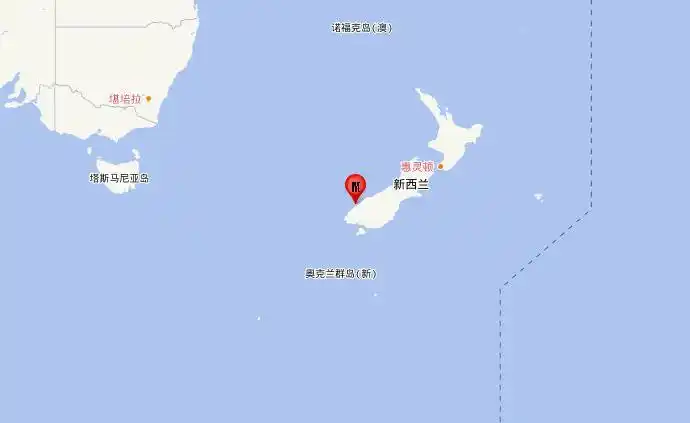 新西兰南岛地区发生5.6级地震,震源深度10千米