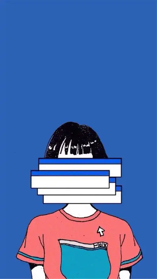 手绘宝蓝色背景高清手机壁纸