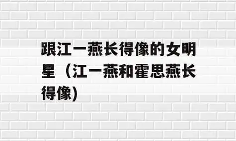 跟江一燕长得像的女明星江一燕和霍思燕长得像