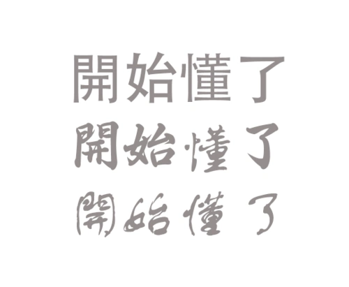 谁帮我写一个有关开始懂了的繁体字