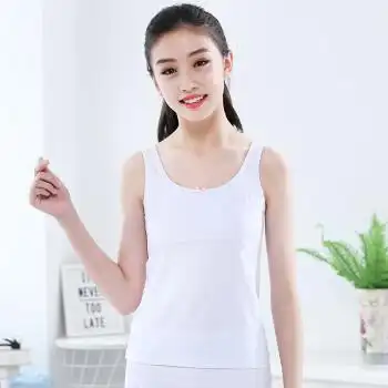 女生小背心中学生中长款女童发育期背心小学生棉运动内衣儿童女长款