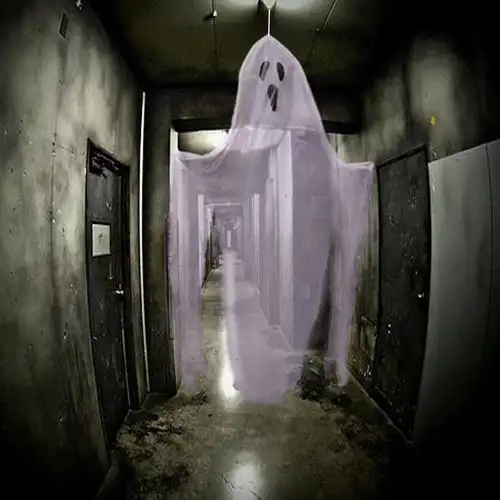 跨境批发亚马逊万圣节白色幽灵挂布挂饰白布幽灵鬼屋整蛊装饰道具