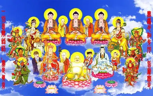 印花dmc纯棉绣线十字绣人物全堂万佛小版大版十字绣套件