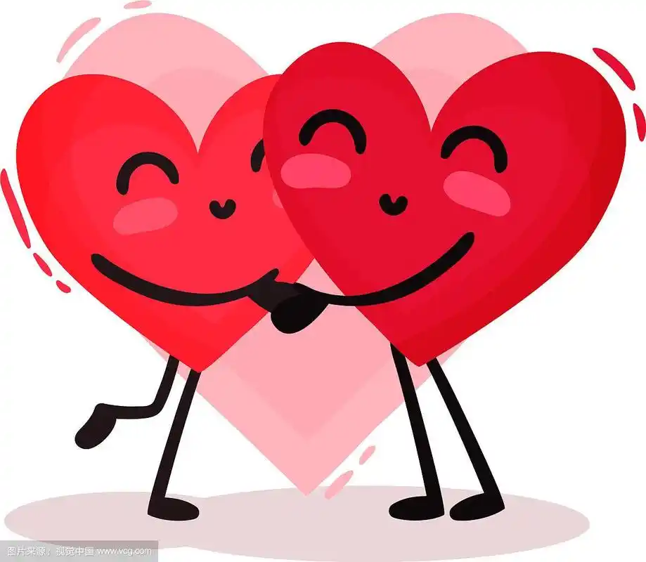 两个拥抱红心可爱的情侣相爱