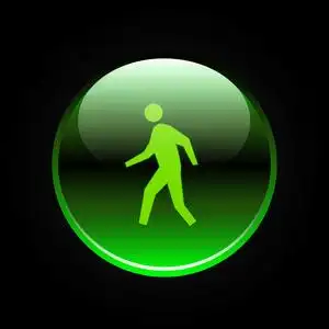 绿色光泽男子步行标志照片
