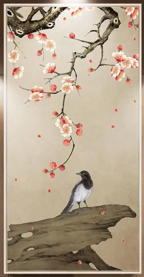 新中式花鸟油画 - 堆糖,美图壁纸兴趣社区