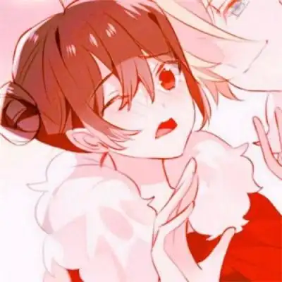 手绘唯美的女孩卡通情侣头像