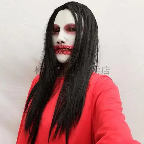 piaoboni 红衣女鬼屋道具万圣节气氛道具节日整蛊吓人乳胶面具工厂wjx