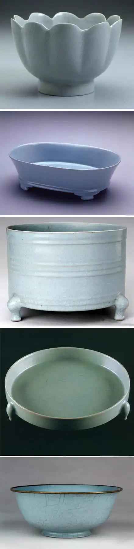 馆藏 汝瓷 欣赏 --- 北宋汝窑瓷器,被誉为是中国最完美的青瓷.