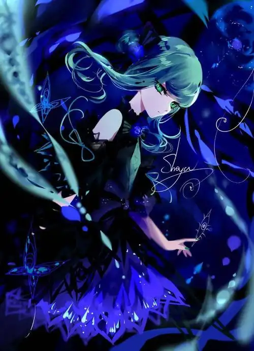 精选二次元动漫幽暗蓝色主女宝藏壁纸