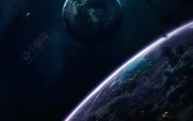 抽象空间壁纸.宇宙充满了恒星,星云,星系和行星.