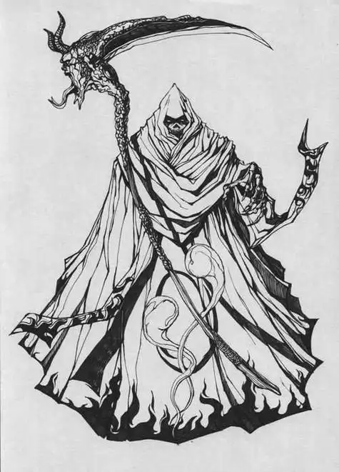 死神镰刀恐怖简笔画手抄报手抄报简单又漂亮