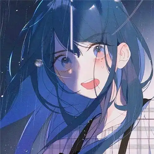 动漫温柔蓝色头像女生高清图片