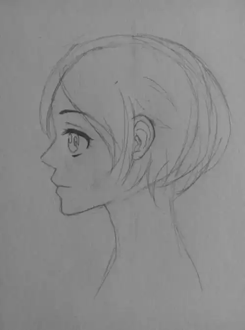 漫画女生侧面画法