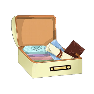 卡通黄色行李箱手绘插画