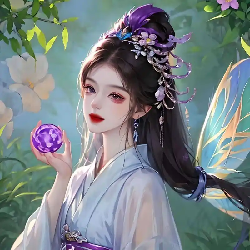 古风少女/紫色系汉服女生头像