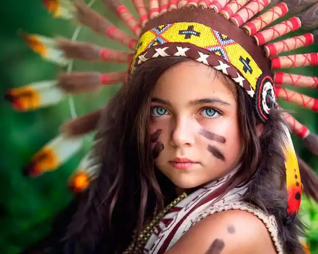 印第安小女孩,头盔,战士,颜色 640x1136 iphone 5/5s/5c/se 壁纸,图片