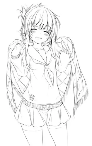 线稿女孩大头大头线稿