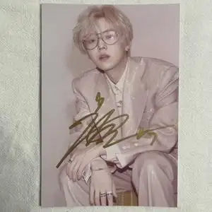 鹿晗亲笔签名照片 保真签