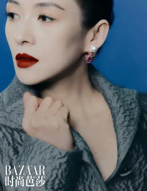 时尚芭莎五月刊##章子怡芭莎高定油画感封面##章子怡五月芭莎高定