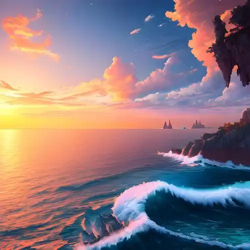 风景头像海边日出