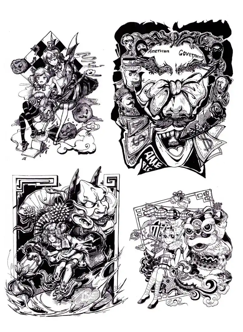 江苏师范大学艺术设计考研/图形创意作品.黑白装饰画创作素材# - 抖音