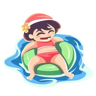 游泳卡通人物元素素材