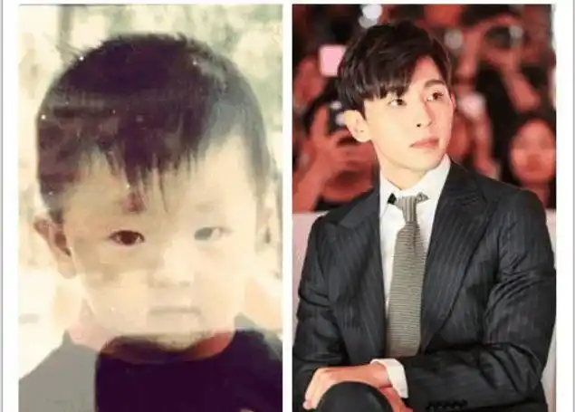 第三位是邓伦,小时候邓伦除了标志性单眼皮,还有肉嘟嘟的小脸蛋.