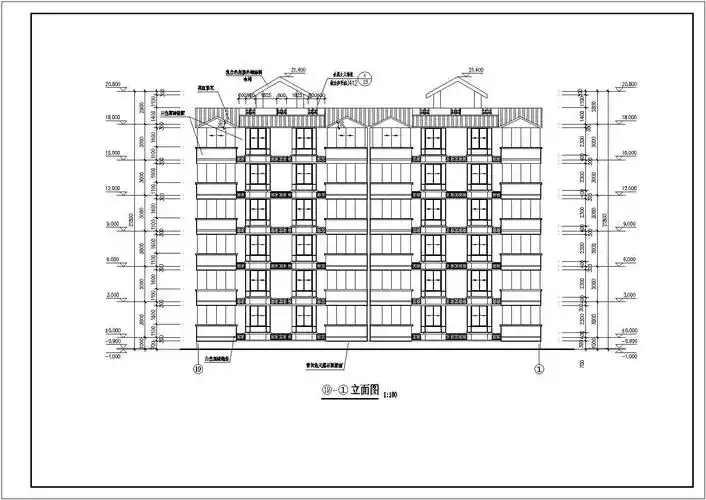辽宁某小区6层多层联排住宅楼建筑方案设计cad图(含图纸说明,门窗表