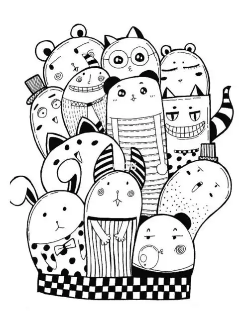 黑白卡通画分享