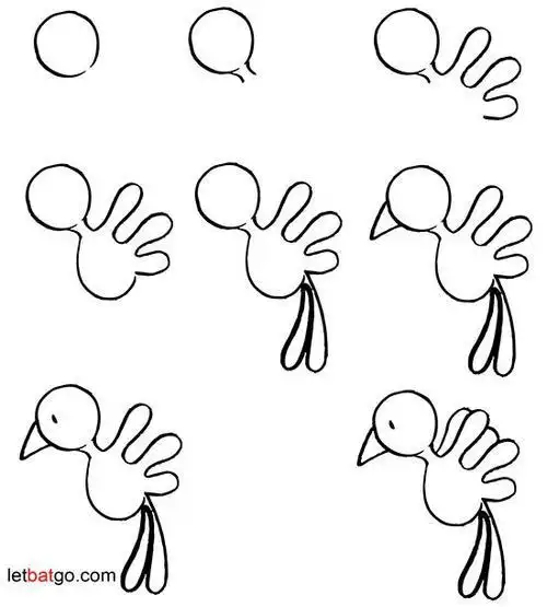 简笔画入门技巧小鸟的几种简单画法步骤图解