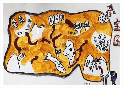 溢彩美术周末上午班第五节――神秘的藏宝图