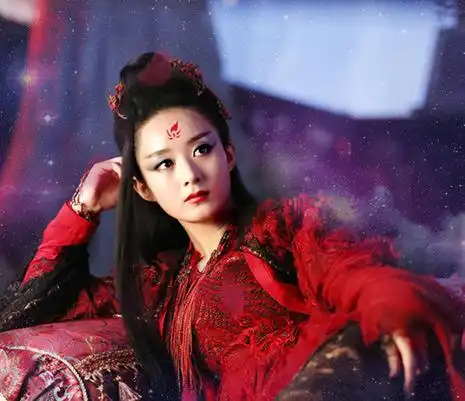 图欣赏花千骨赵丽颖入魔剧照成妖神红衣霸气逼人